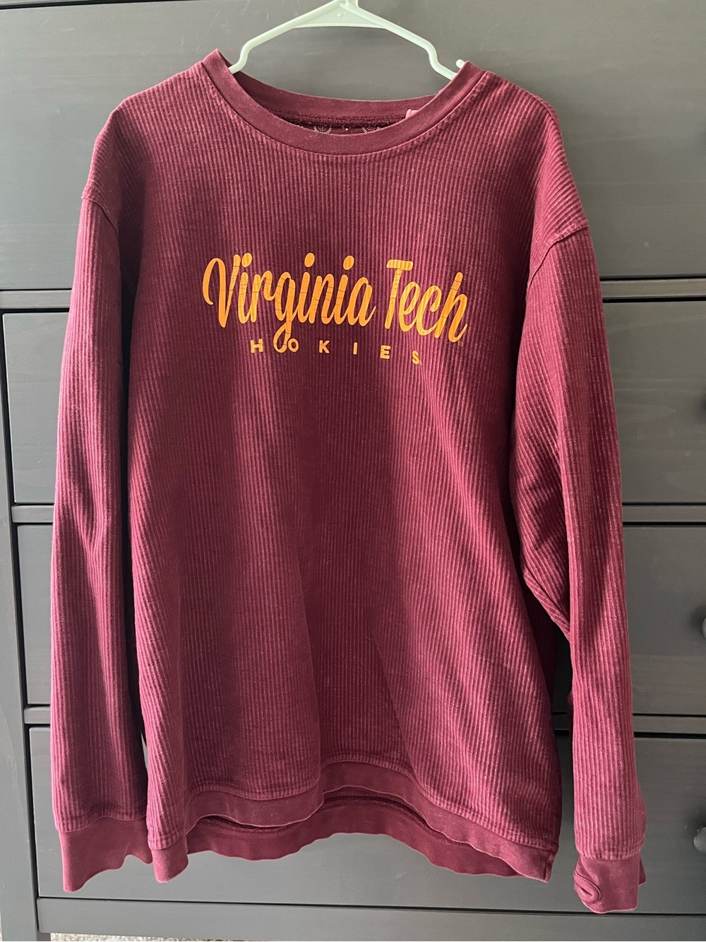Virginia Tech Maroon Corded Crewneck Sweatshirt